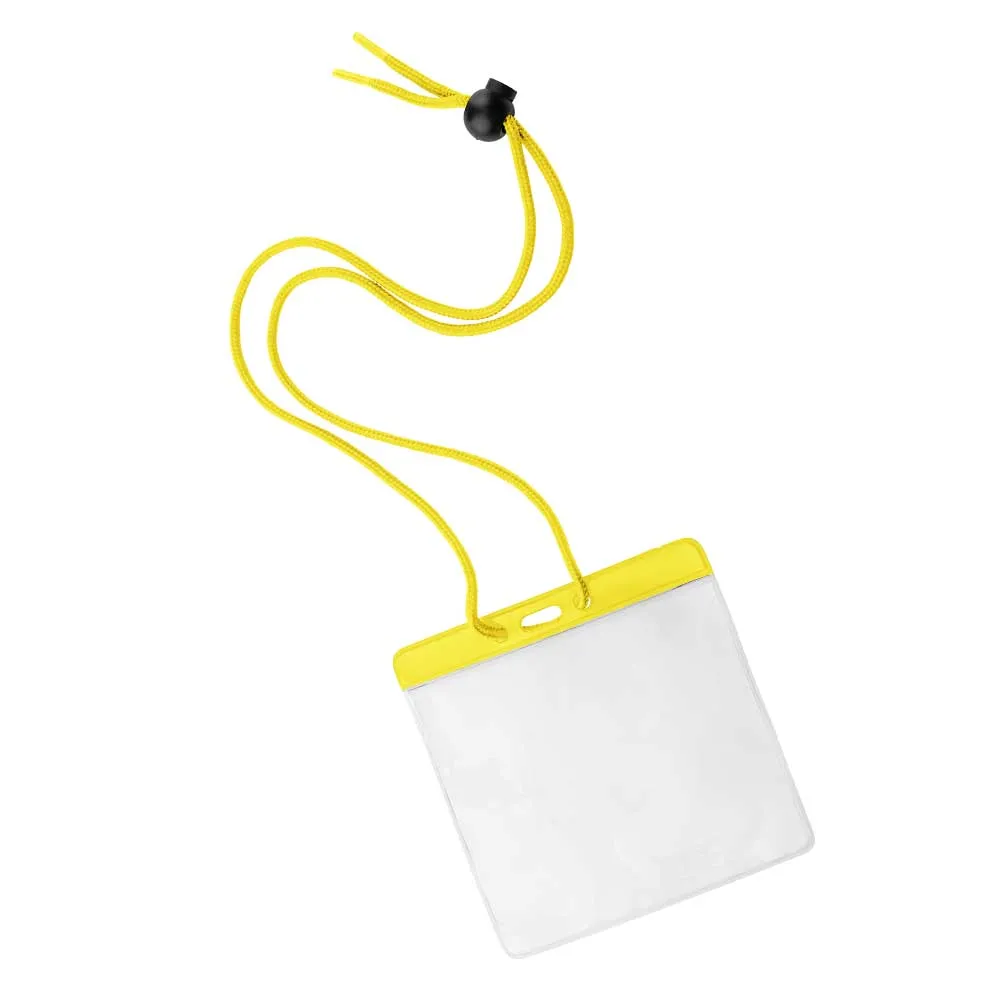 Vinyl Badge Holder with Color Bar and Neck Cord (100/Pack)