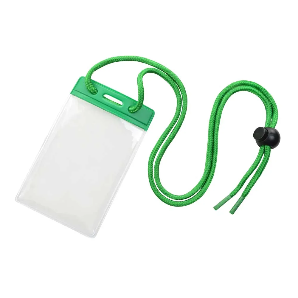 Vinyl Badge Holder with Color Bar and Neck Cord (100/Pack)