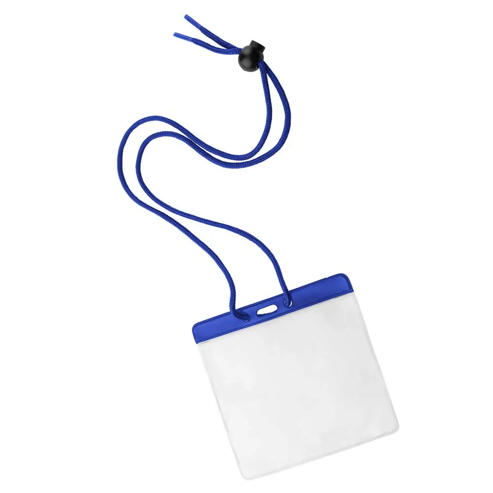 Vinyl Badge Holder with Color Bar and Neck Cord (100/Pack)