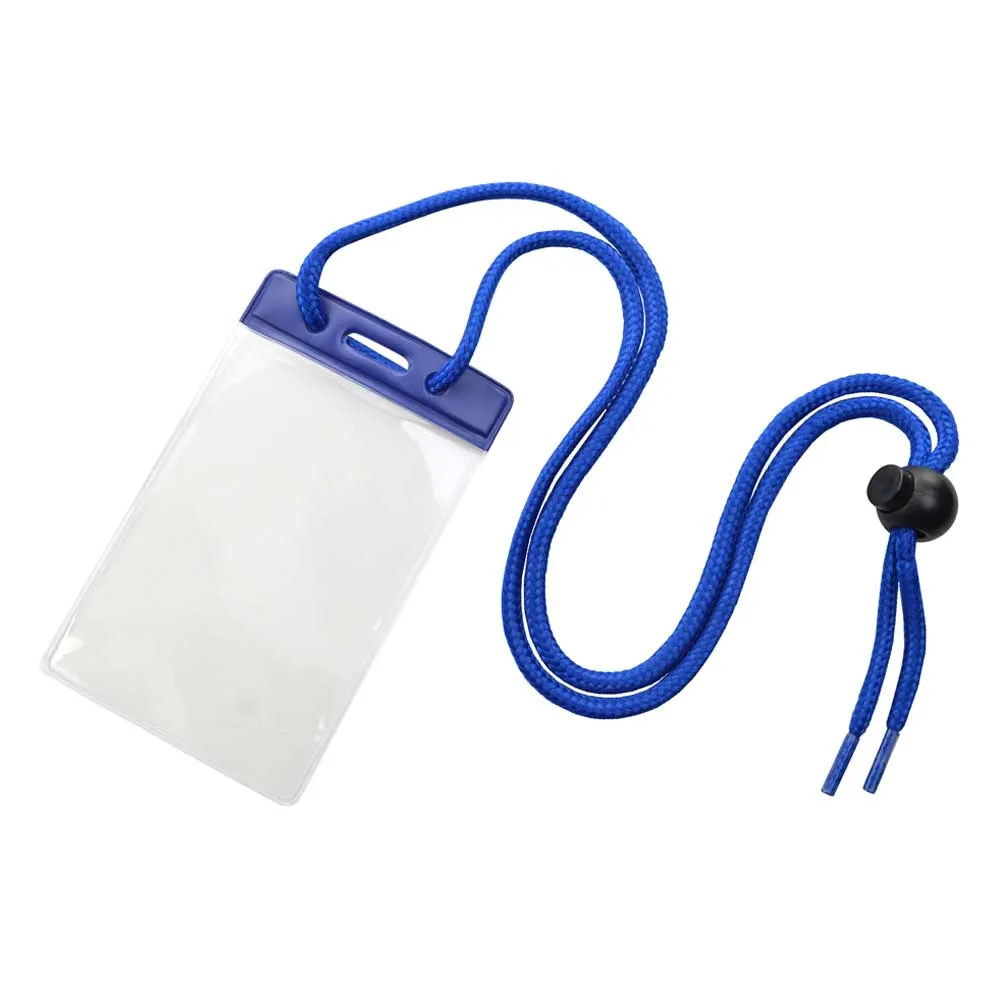 Vinyl Badge Holder with Color Bar and Neck Cord (100/Pack)