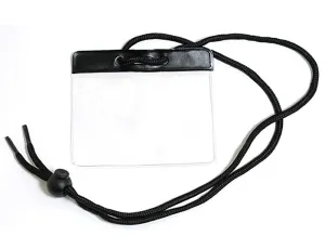 Vinyl Badge Holder with Color Bar and Neck Cord (100/Pack)