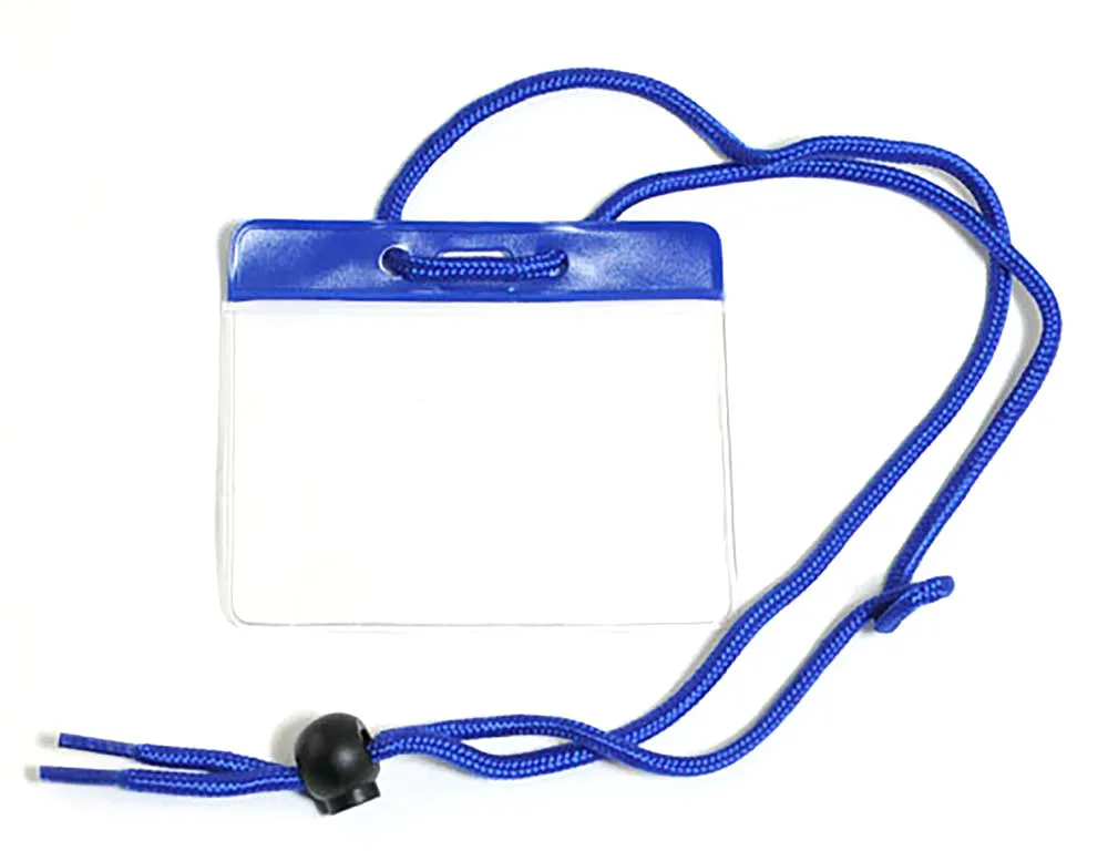 Vinyl Badge Holder with Color Bar and Neck Cord (100/Pack)