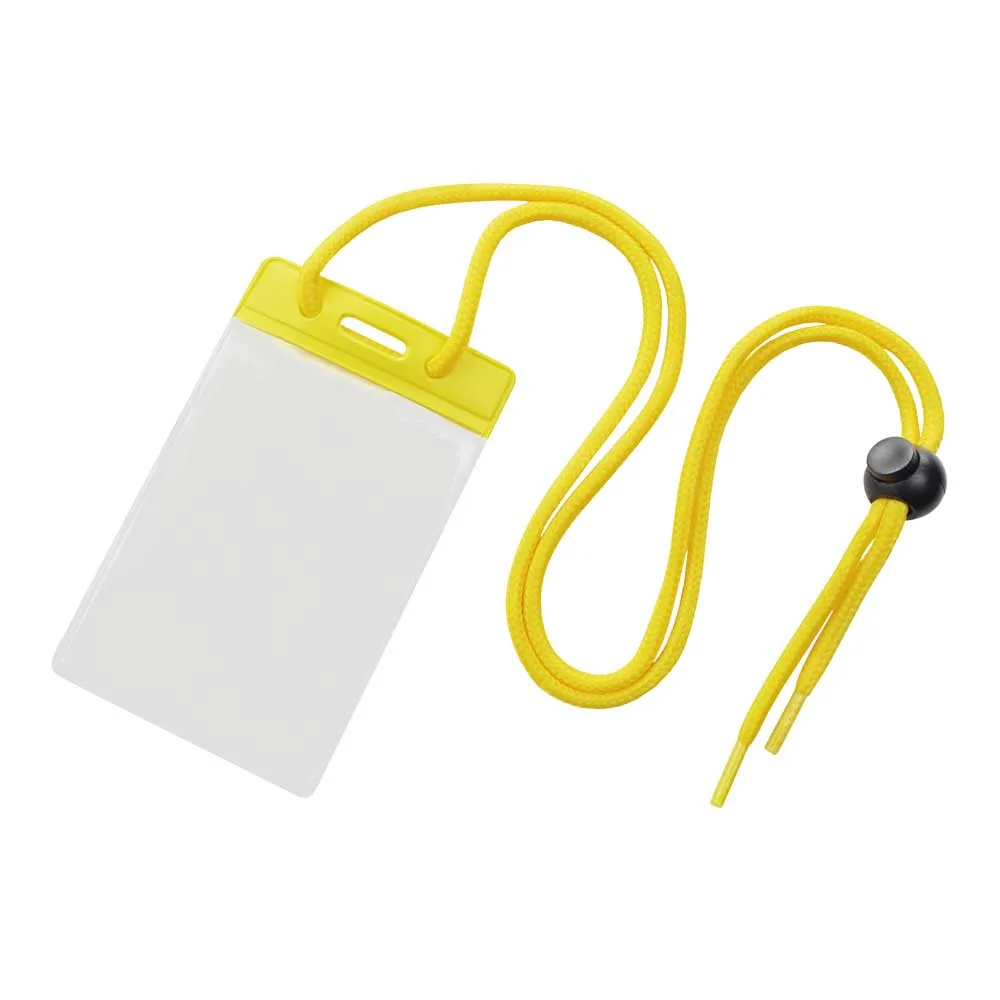 Vinyl Badge Holder with Color Bar and Neck Cord (100/Pack)