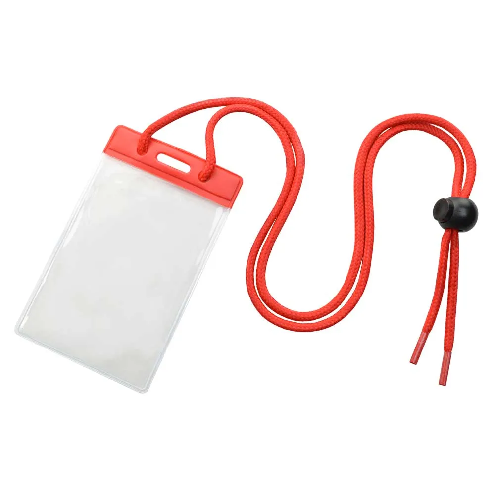 Vinyl Badge Holder with Color Bar and Neck Cord (100/Pack)