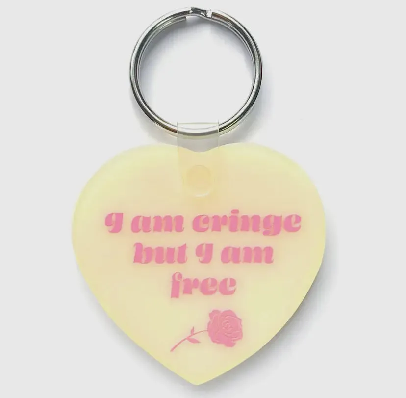Vinyl Heart Cringe Keychain