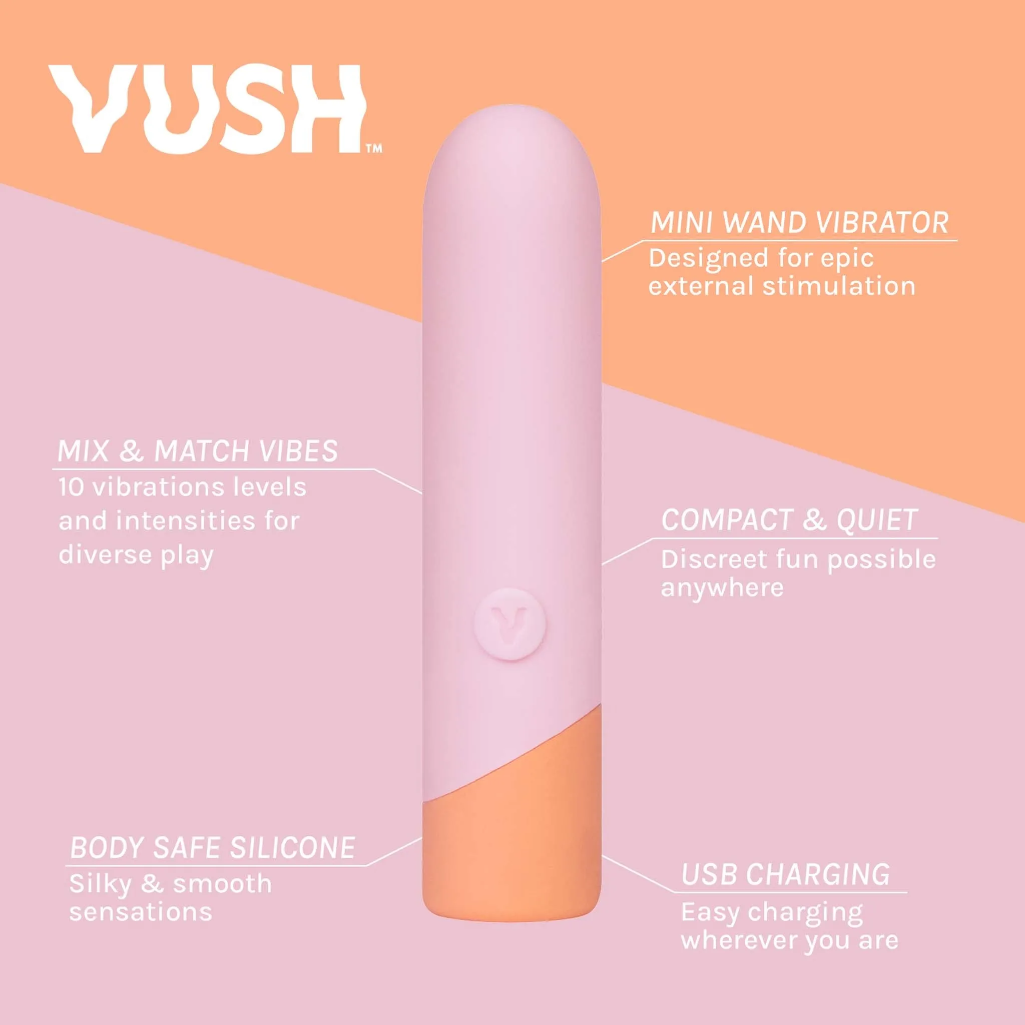 Vush - Peachy - Bullet Vibrator - Lichtroze