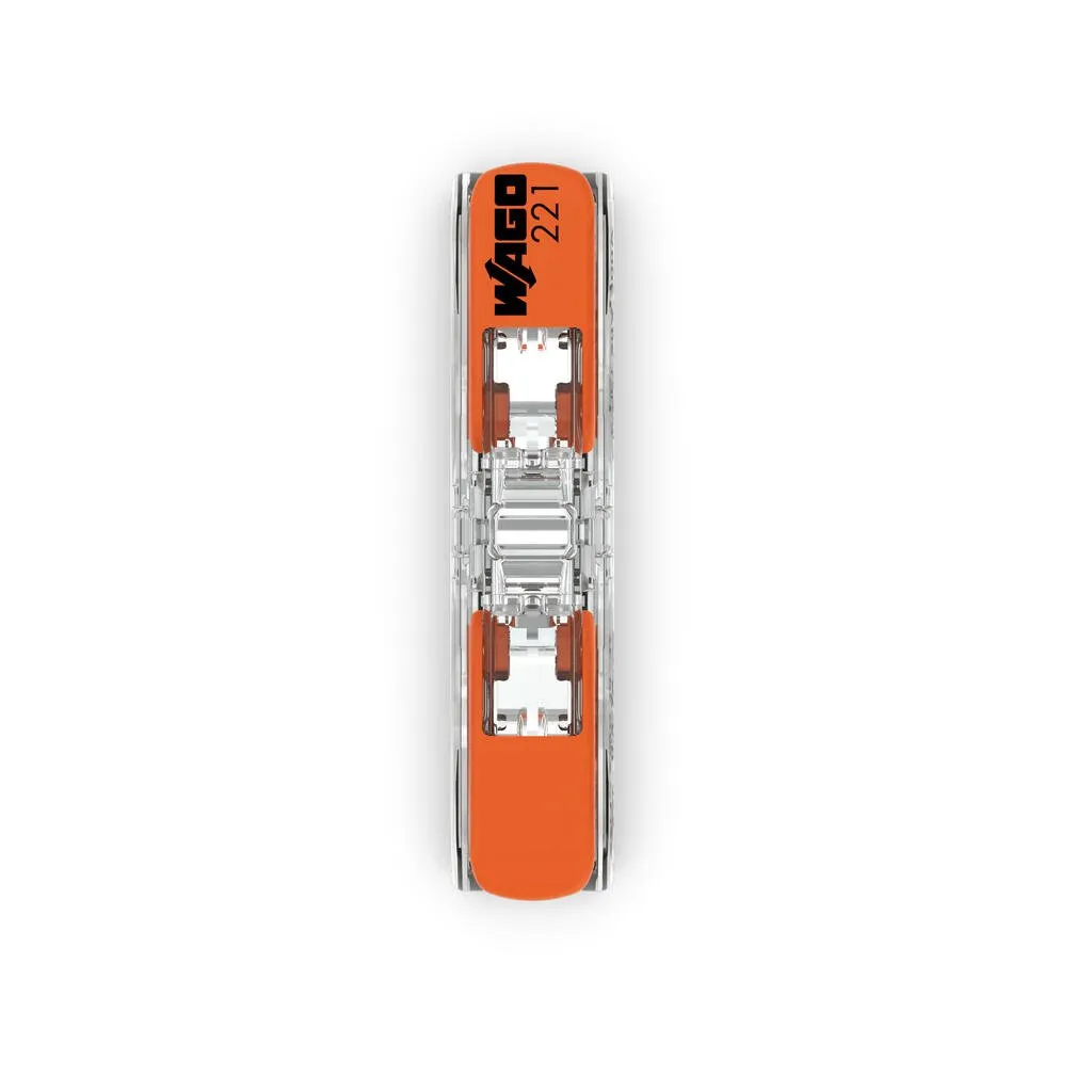 Wago 221-2411 4mm² 221 Inline Compact Connector - Transparent