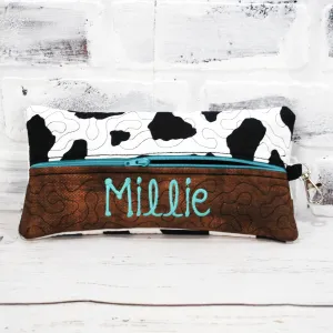 Western Cow Print Personalized Quilted Case