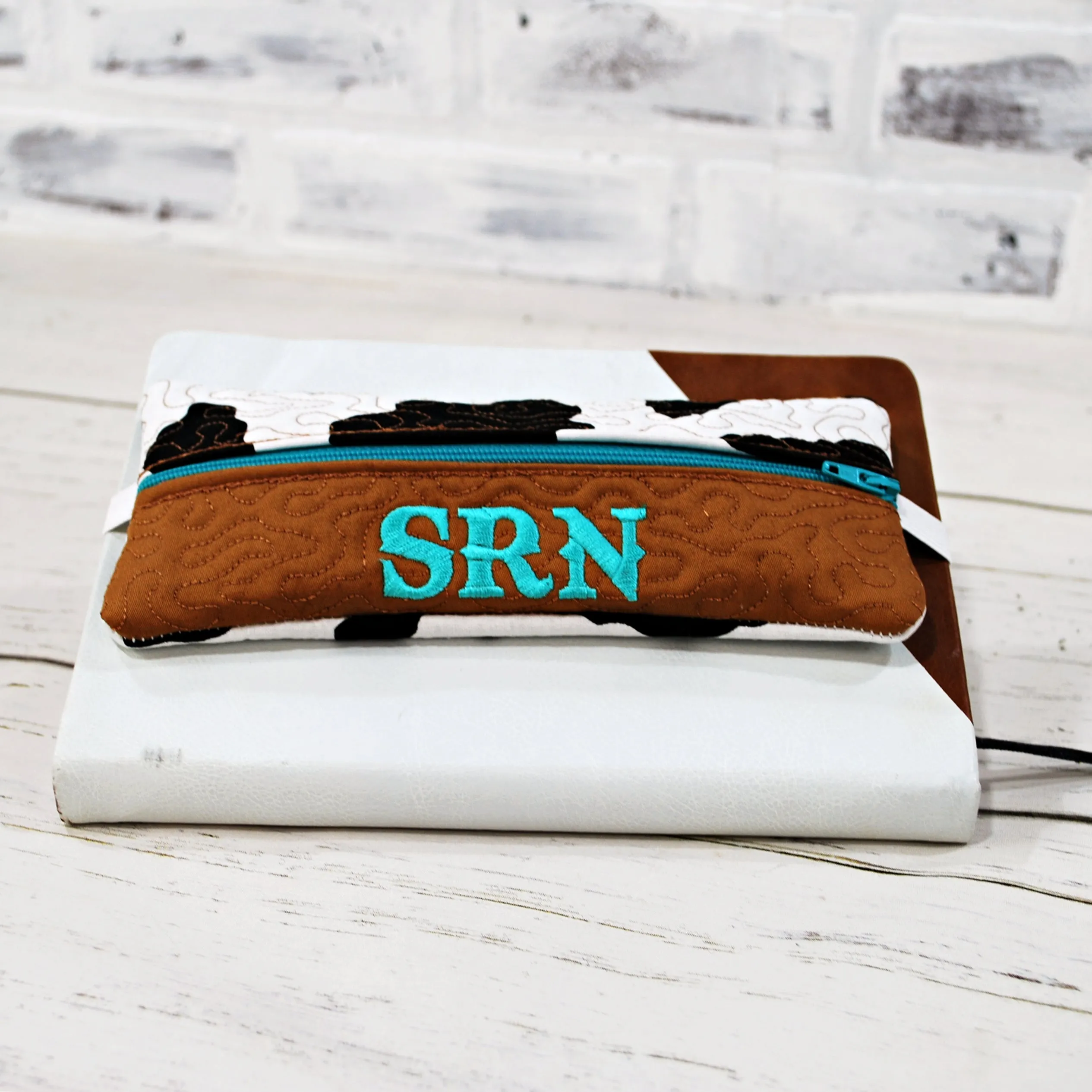 Western Cow Print Personalized Quilted Case