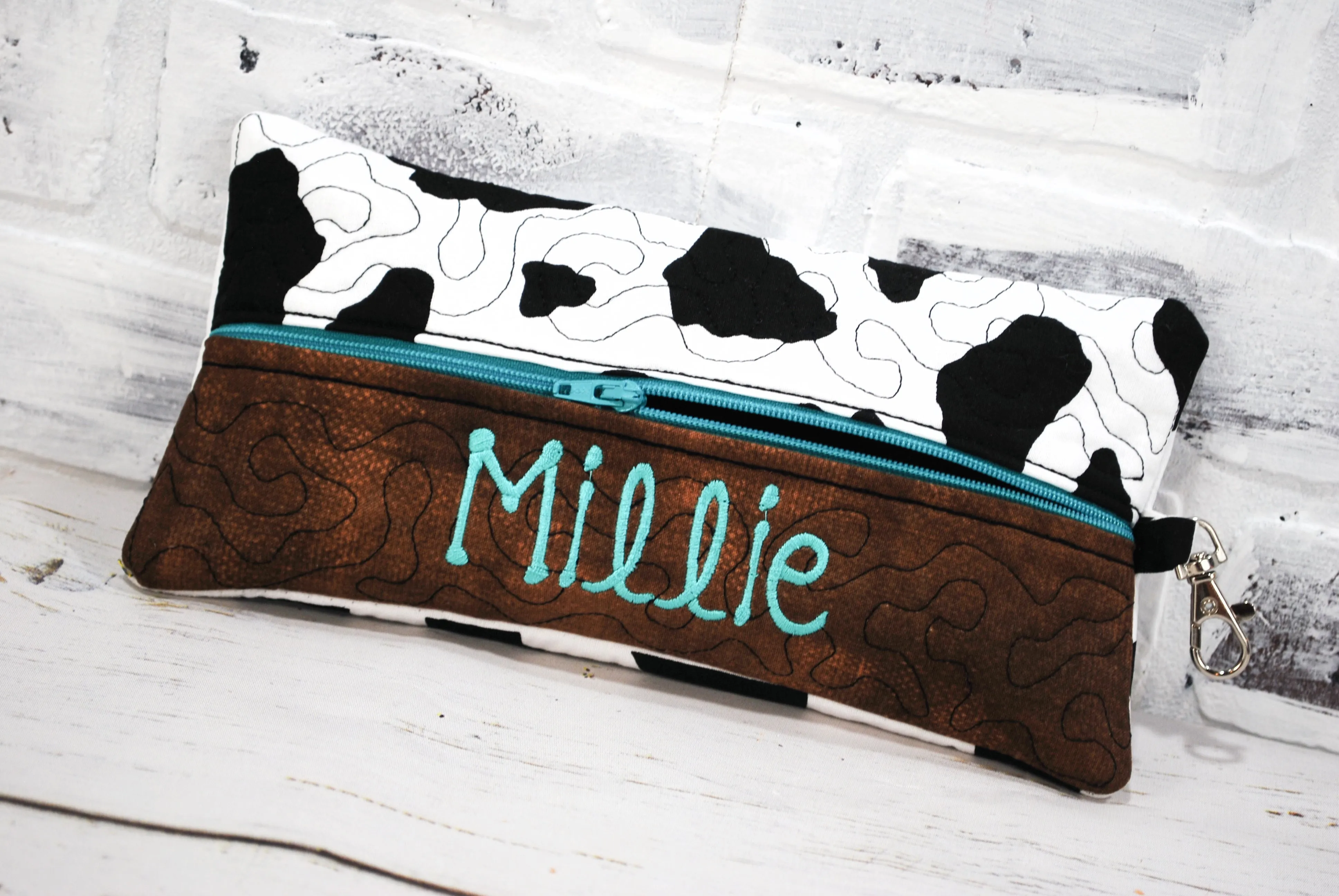 Western Cow Print Personalized Quilted Case
