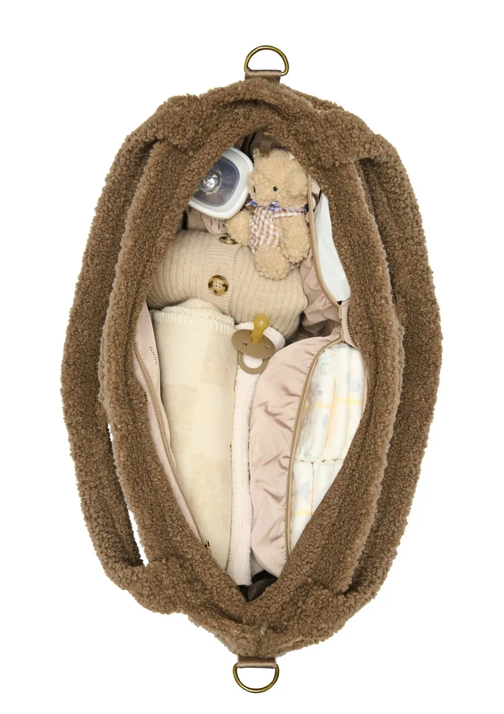 Wickeltasche 'Teddy Diaper Bag' Brown Hearts