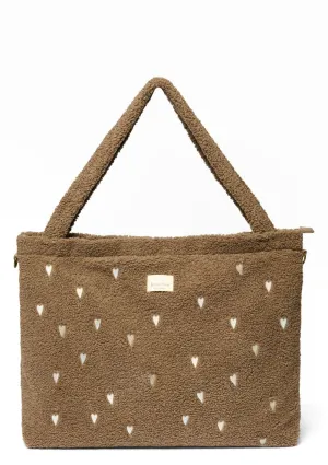 Wickeltasche 'Teddy Diaper Bag' Brown Hearts
