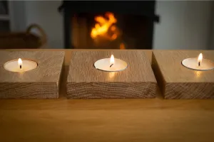 Wooden tea light holders