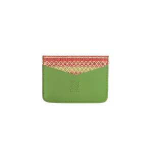 Woven Bulsa Card Holder - Olive Leather