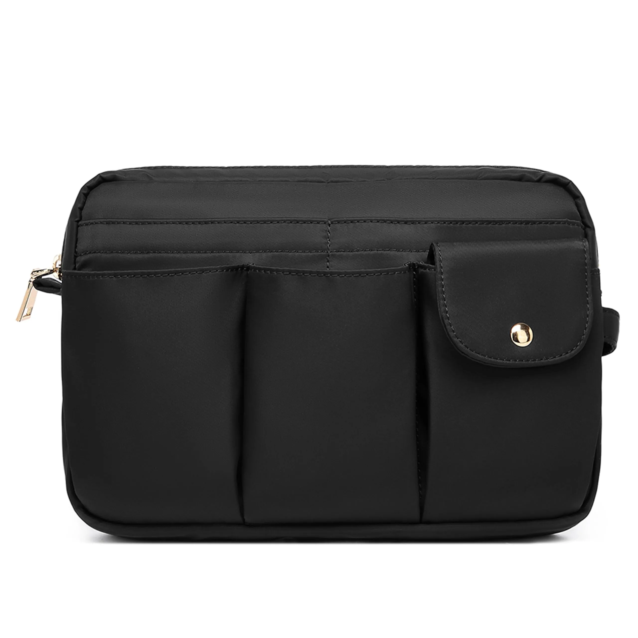 YONBEN Storage Bag Cosmetic Bag for Women, Travel Makeup Bag Zip Up Bag Cute Makeup Bag Perfect Storage for Cosmetics, Black/Nylon