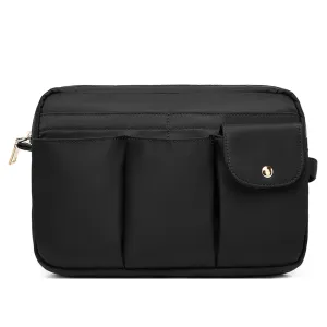YONBEN Storage Bag Cosmetic Bag for Women, Travel Makeup Bag Zip Up Bag Cute Makeup Bag Perfect Storage for Cosmetics, Black/Nylon