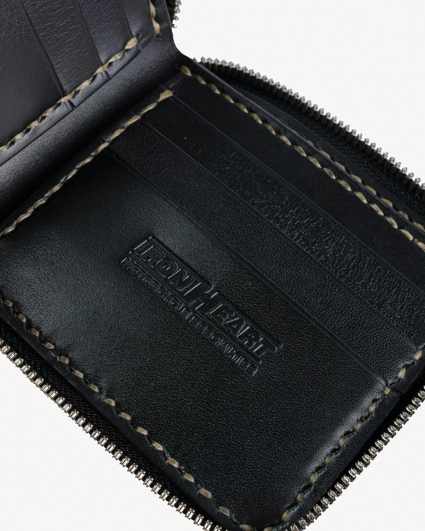 Zip-Secured Shell Cordovan Wallet - Black