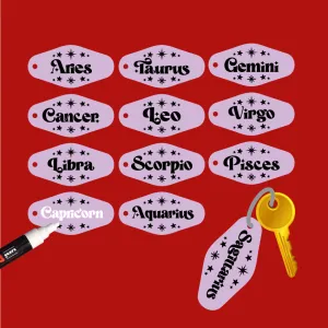 Zodiac  Motel Key Fobs - 2 pce Set